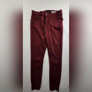 Aeropostale Womens High Waisted Jeggin  Maroon Burgundy Denim Jeans Size 2